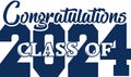 Class of 2024 Congratulations Graduate Graphic Royalty Free Stock Photo