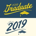 Class of 2019 Congratulations Graduate Typography Royalty Free Stock Photo