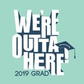 Class of 2019 Congratulations Graduate Typography Royalty Free Stock Photo