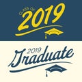 Class of 2019 Congratulations Graduate Typography Royalty Free Stock Photo