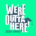 Class of 2020 Congratulations Graduate Typography with Cap and T