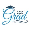 Class of 2020 Congratulations Graduate Typography with Cap and T Royalty Free Stock Photo