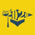 Class of 2020 Congratulations Graduate Typography with Cap and T