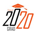 Class of 2020 Congratulations Graduate Typography with Cap and T Royalty Free Stock Photo