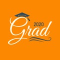 Class of 2020 Congratulations Graduate Typography with Cap and T Royalty Free Stock Photo