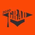 Class of 2020 Congratulations Graduate Typography with Cap Royalty Free Stock Photo