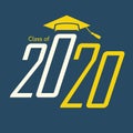 Class of 2020 Congratulations Graduate Typography with Cap and T Royalty Free Stock Photo