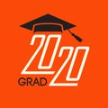 Class of 2020 Congratulations Graduate Typography with Cap and T Royalty Free Stock Photo