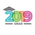 Class of 2019 Congratulations Graduate Typography and Cap