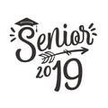 Class of 2019 Congratulations Graduate Typography and Cap Royalty Free Stock Photo