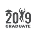 Class of 2019 Congratulations Graduate Typography and Cap Royalty Free Stock Photo