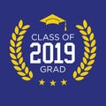 Class of 2019 Congratulations Graduate Typography with stars and Royalty Free Stock Photo