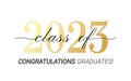 Class of 2023. Congratulations graduates black and gold design on white background. Vector illustration Royalty Free Stock Photo