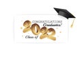 Class of 2022. Congratulations graduates gold graduation concept with 3d text vector illustration Royalty Free Stock Photo