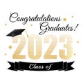 Class of 2023. Congratulations graduates graduation concept for banner. Flat style vector illustration Royalty Free Stock Photo