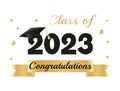 Class of 2023. Congratulations graduates graduation concept for banner. Flat style vector illustration Royalty Free Stock Photo