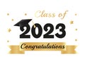 Class of 2023. Congratulations graduates graduation concept for banner. Flat style vector illustration