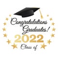 Class of 2022. Congratulations graduates graduation concept vector illustration