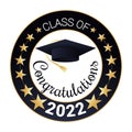 Class of 2022. Congratulations graduates logo design. Graduation design template vector illustration