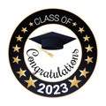 Class of 2023. Congratulations graduates logo design. Graduation design template vector illustration