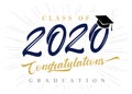 Class of 2020 Congratulations Graduation inscription in academic hat