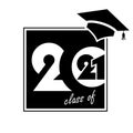 2021 Class of. Cover of card for 2021 graduation. Creative design Royalty Free Stock Photo