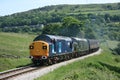 Class 37 37087 and D6737 at the Keighley and Worth Valley Railway, West Yorkshire, UK - June 2008