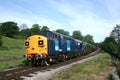 Class 37 37087 and D6737 at the Keighley and Worth Valley Railway, West Yorkshire, UK - June 2008