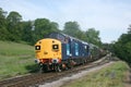 Class 37 37087 and D6737 at the Keighley and Worth Valley Railway, West Yorkshire, UK - June 2008