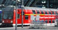 Airport-express Schonefeld Airport train in Berlin Central rail terminal. Royalty Free Stock Photo