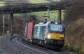 Class 88 electric hauling container train on WCML Royalty Free Stock Photo