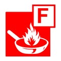 class F fire for fire safety and fire Safety icons with Fire Classes Fire Hazard