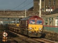 Class 66 with freight train West Coast Main Line Royalty Free Stock Photo