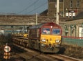 Class 66 with freight train West Coast Main Line Royalty Free Stock Photo