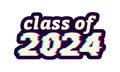 Class of 2024 Glitch effect Senior Graduation Royalty Free Stock Photo