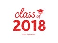 Class of 2018 graduate academic illustration. College diploma badge symbol 2018 education Royalty Free Stock Photo