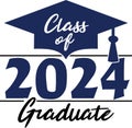 Class of 2024 Graduate Blue Stacked Graphic