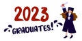 2023 class graduate, mission complete. The concept of decorate congratulation for school graduates. Design for t-shirt