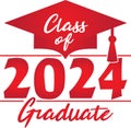 Class of 2024 Graduate Red Graphic