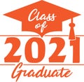 Class of 2021 Graduate Stacked Orange Banner Royalty Free Stock Photo