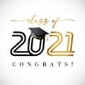 2021 class of, graduates black and golden lettering banner