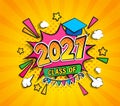 Class of 2021, graduation banner. Royalty Free Stock Photo