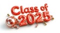 Class of 2025 graduation banner isolated on a white background Royalty Free Stock Photo