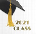 2021 class graduation on blue Royalty Free Stock Photo