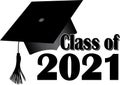 Class of 2021 Graduation Cap BW