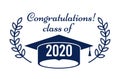Class of 2020 with graduation cap. Congratulations on graduation