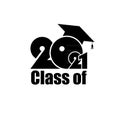 Class of 2021 with Graduation Cap. On white background Royalty Free Stock Photo