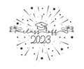 CLASS OF 2023. Graduation logo. Royalty Free Stock Photo