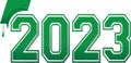 2023 Green Varsity Letters Logo Royalty Free Stock Photo