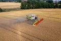 Class 8900 harvester combine working in the fields Royalty Free Stock Photo